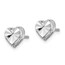 14k White Gold Diamond-Cut Heart Post Earrings