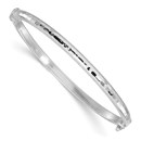 14K White Gold Diamond-cut Hinged Bangle Bracelet - in.