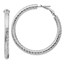 14k White Gold Diamond-cut Omega Back Hoop Earrings - 35 mm
