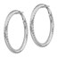 14k White Gold Diamond-cut Omega Back Hoop Earrings - 35 mm