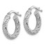 14k White Gold Diamond-cut Round Hoop Earrings - 10 mm