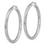 14k White Gold Diamond-cut Round Hoop Earrings - 4x40 mm