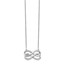 14K White Gold Diamond Double Infinity Symbol Necklace - 18 in.