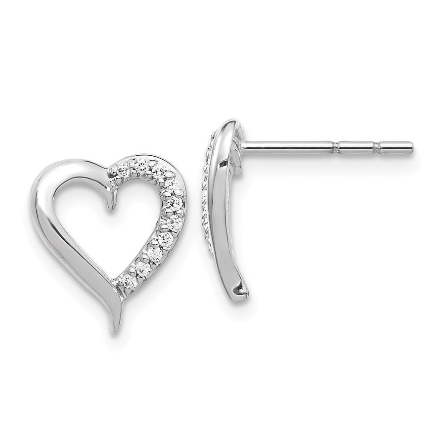 Heart diamond earrings white gold Clearance