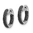 14k White Gold Diamond Hinged Hoop Earrings - 13 mm
