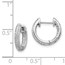 14k White Gold Diamond Hinged Hoop Earrings - 13 mm