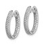 14k White Gold Diamond In/Out Hinged Hoop Earrings - 17 mm