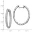 14k White Gold Diamond In/Out Hinged Hoop Earrings - 32 mm