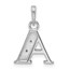 14K White Gold Diamond Letter A Initial Pendant - 18.7 mm