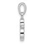 14K White Gold Diamond Letter B Initial Pendant - 18.7 mm