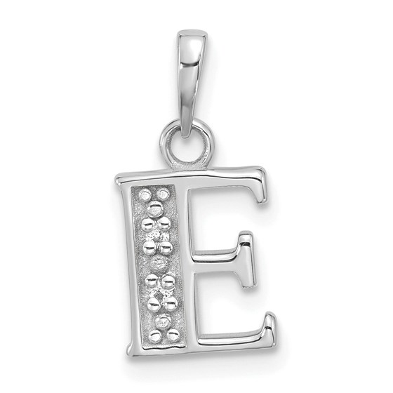 14K White Gold Diamond Letter E Initial Pendant - 17.5 mm 14K White Gold Diamond Letter E Initial Pendant - 17.5 mm