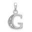 14K White Gold Diamond Letter G Initial Pendant - 19 mm