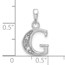 14K White Gold Diamond Letter G Initial Pendant - 19 mm