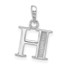 14K White Gold Diamond Letter H Initial Pendant - 18.5 mm
