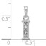 14K White Gold Diamond Letter I Initial Pendant - 18.5 mm