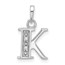 14K White Gold Diamond Letter K Initial Pendant - 18.5 mm