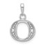 14K White Gold Diamond Letter O Initial Pendant - 18.5 mm