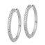 14k White Gold Diamond Milgrain Hinged Hoop Earrings - 29 mm
