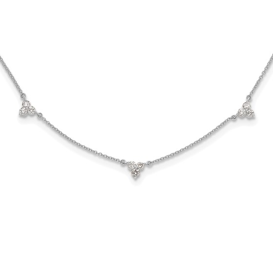 14K White Gold Diamond Multi Station 7 inch Bracelet - 7 in. 14K White Gold Diamond Multi Station 7 inch Bracelet - 7 in.
