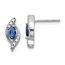 14k White Gold Diamond & Sapphire Post Earrings - 12 mm