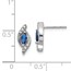 14k White Gold Diamond & Sapphire Post Earrings - 12 mm