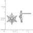 14k White Gold Diamond Snowflake Earrings - 13 mm