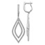 14k White Gold Diamond Teardrop Hinged Dangle Earrings - 46 mm
