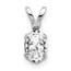 14K White Gold Diamond White Topaz Pendant - 12 mm