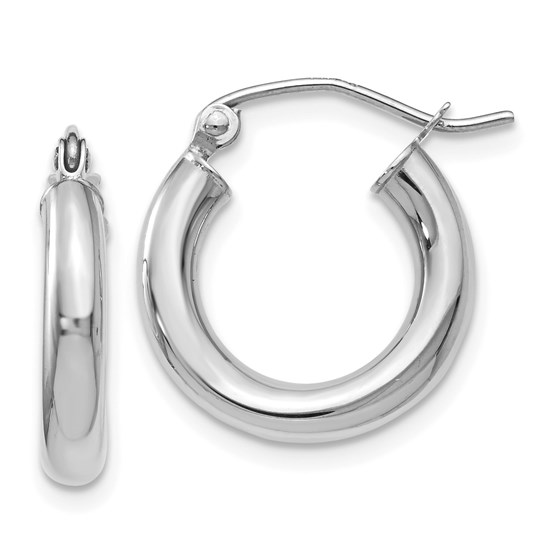 14K White Gold Earrings - 17 mm 14K White Gold Earrings - 17 mm