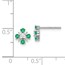 14k White Gold Emerald And Diamond Post Earrings - 7 mm