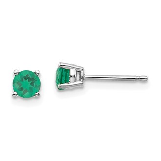 14k White Gold Emerald Earrings 14k White Gold Emerald Earrings