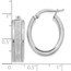 14K White Gold Fancy Glimmer Infused Oval Hoop Earrings - 23 mm