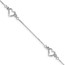 14K White Gold Fancy Heart Bracelet - 7.25 in.