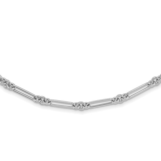 14K White Gold Fancy Link Necklace - 17.5 in. 14K White Gold Fancy Link Necklace - 17.5 in.