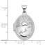 14K White Gold Foot Prints Reversible Oval Locket - 26 mm