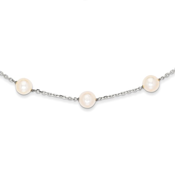 14k White Gold Freshwater Cultured Pearl Necklace - 18 in. 14k White Gold Freshwater Cultured Pearl Necklace - 18 in.