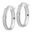 14K White Gold Glimmer Infused Oval Hoop Earrings - 22 mm