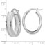 14K White Gold Glimmer Infused Oval Hoop Earrings - 24 mm