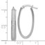 14K White Gold Glimmer Infused Oval Hoop Earrings - 29 mm