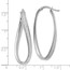 14K White Gold Glimmer Infused Oval Hoop Earrings - 39 mm