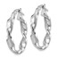 14K White Gold Glimmer Infused Twisted Hoop Earrings - 30 mm