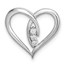 14K White Gold Heart Chain Slide - 15.05 mm