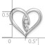14K White Gold Heart Chain Slide - 15.05 mm