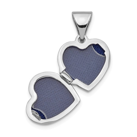 Buy 14k White Gold Heart Locket Pendant 16 mm APMEX