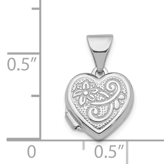 Buy 14k White Gold Heart Locket Pendant 16 mm APMEX