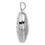 14K White Gold Heart Love you Reversible Heart Locket - 24 mm