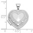 14K White Gold Heart Love you Reversible Heart Locket - 24 mm