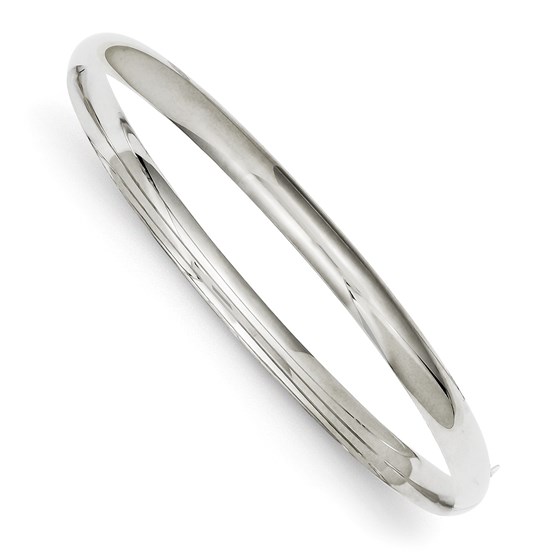 14k White Gold High Polished 4.0 mm Hinged Bangle 14k White Gold High Polished 4.0 mm Hinged Bangle