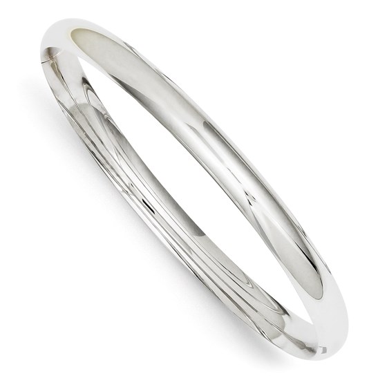 14k White Gold High Polished 6.00 mm Hinged Bangle 14k White Gold High Polished 6.00 mm Hinged Bangle
