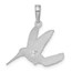 14K White Gold Hummingbird in Flight Pendant - 22.8 mm